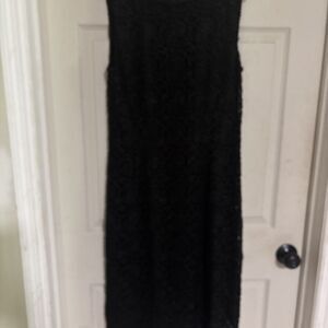 ELLE TAHARI Black COCKTAIL Dress w/ Jacket FORMAL 2pc Set Sz 14